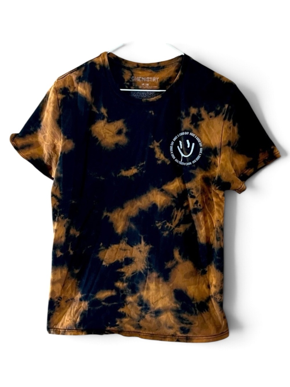 Rust/Black Unisex Crew Tee Top Smiley ‘Choose Happy’